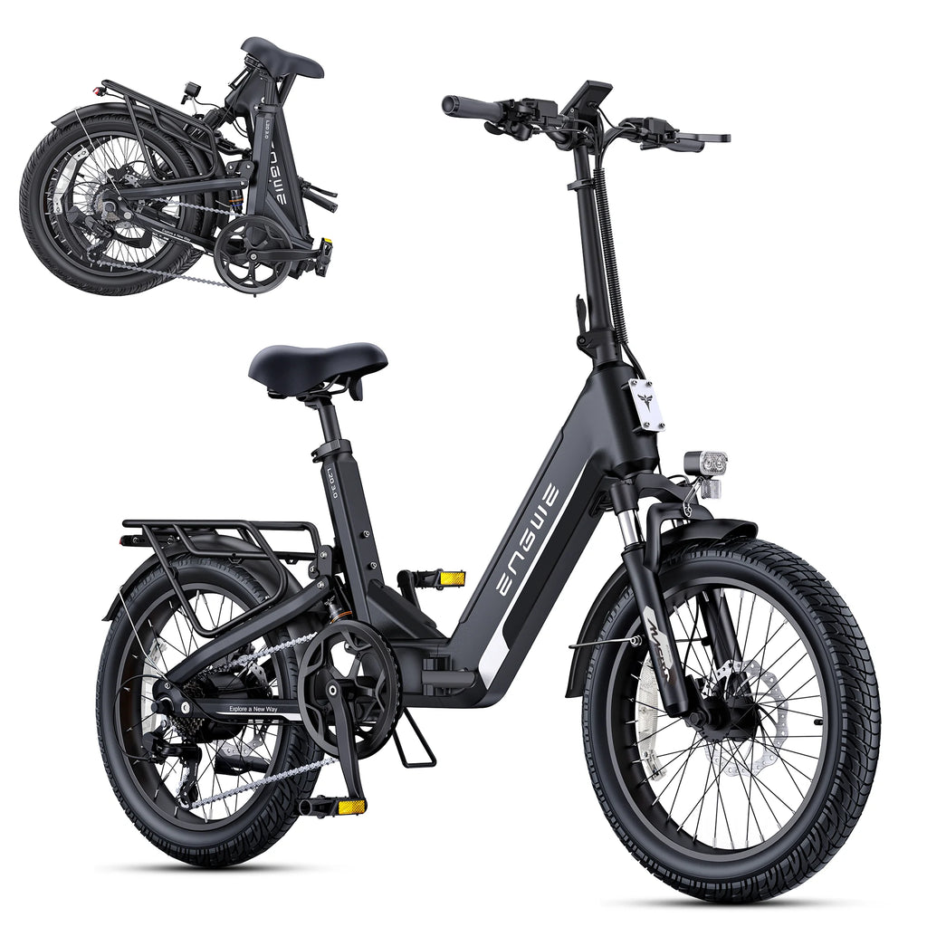 ENGWE L20 3.0 Full Suspension E-Bike, 1500W 48V 15Ah 60Miles, Smart GPS Anti-Theft, 28MPH Foldable Commuter Ebike