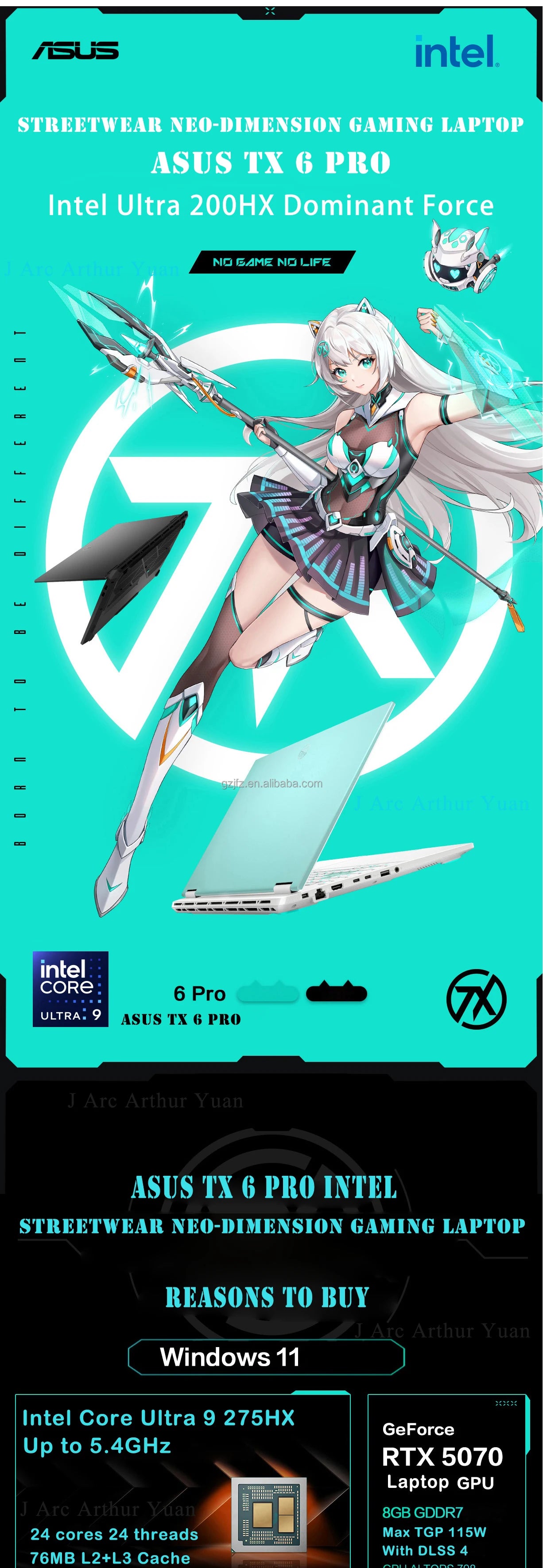 2025 Edition AS-US TIANXUAN 6 PRO TX 6 PRO Gaming Laptops TUF Gaming U7 255HX 16G DDR5 1TB M.2 SSD Laptop GPU RTX 5060 8G GDDR7