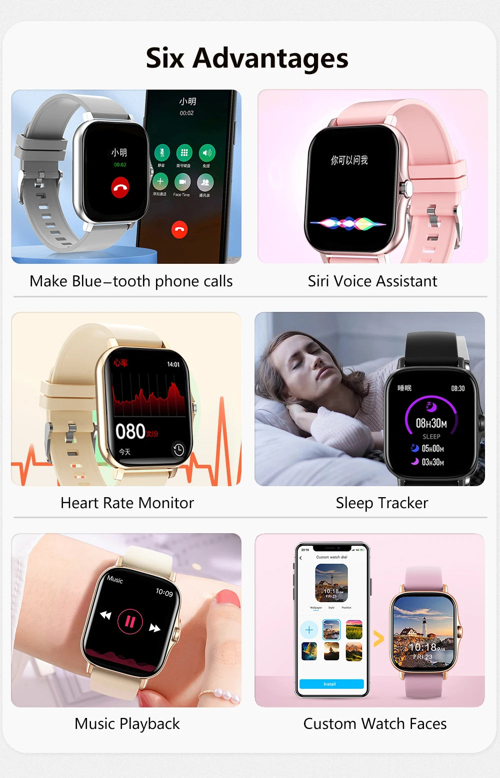Sport Smart Watch Fitness Clock Health Monitor Waterproof Smartwatch Bluetooth Call Watches for Men Women IOS Android Phone 2025