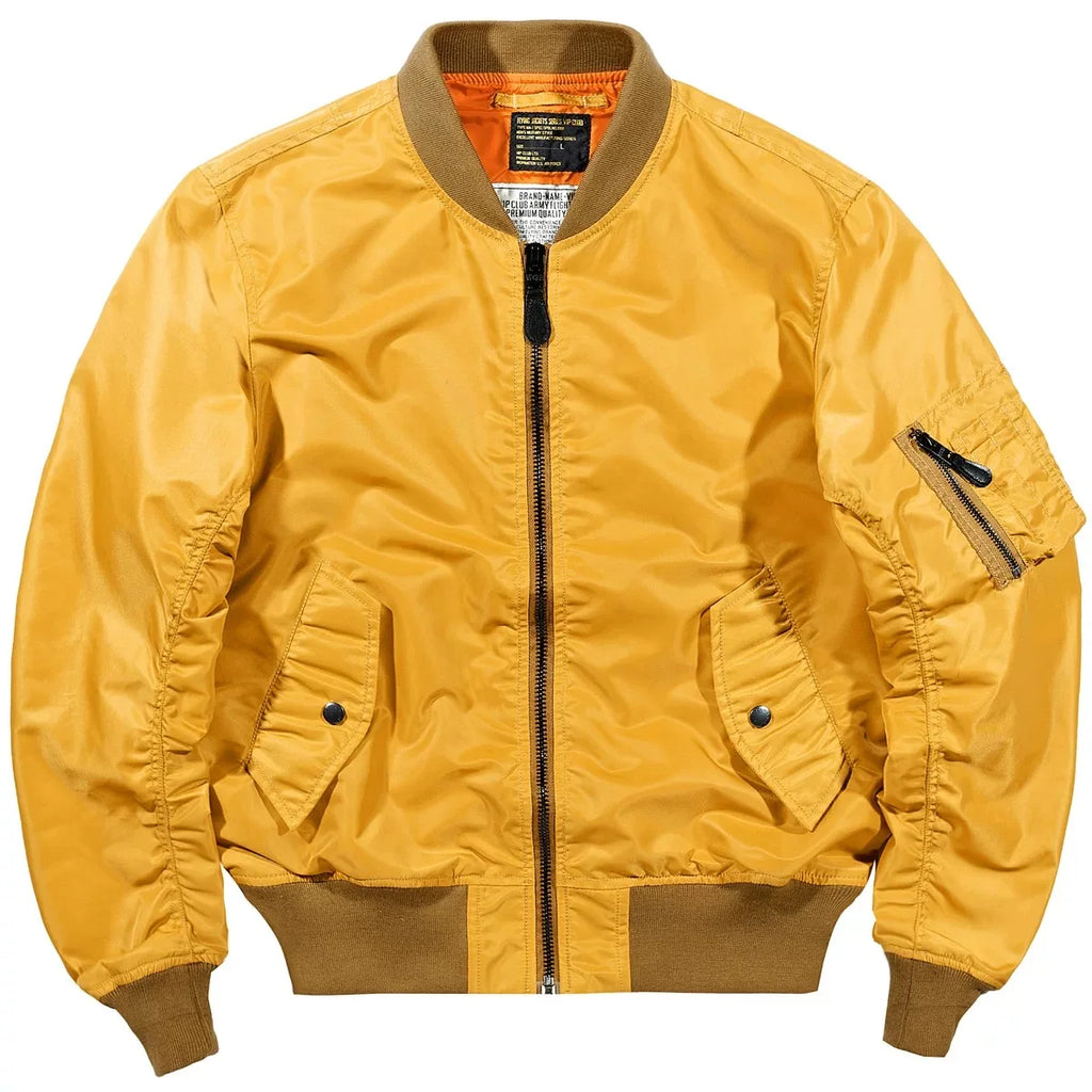 High-Quality Bomber Jacket for Men Casual Classic Fit Leather Jacket for Spring Autumn Winter