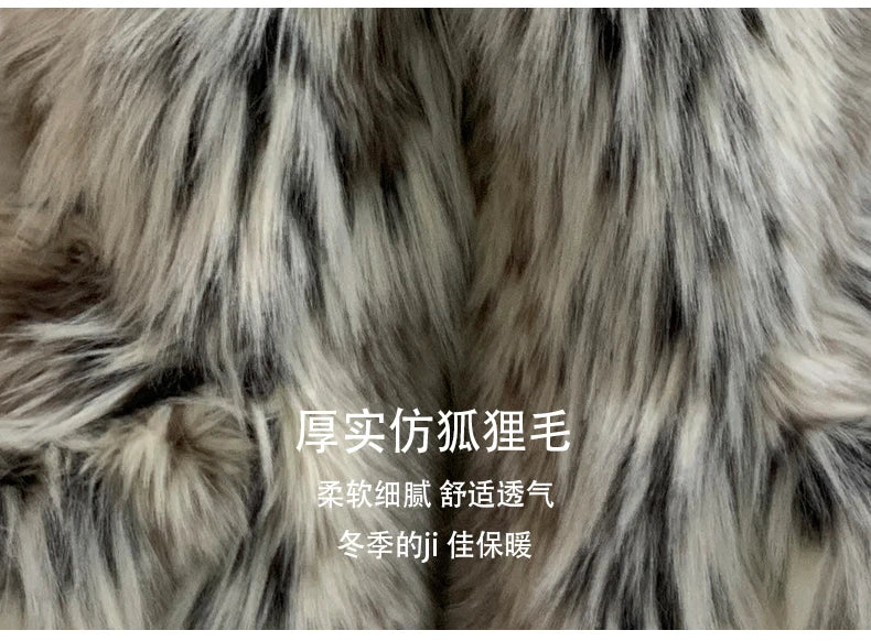 Mauroicardi Winter Long Colorful Multicolored Thick Warm Hairy Fluffy Faux Fur Wide Leg Pants Men Runway Fashion Streetwear 2025