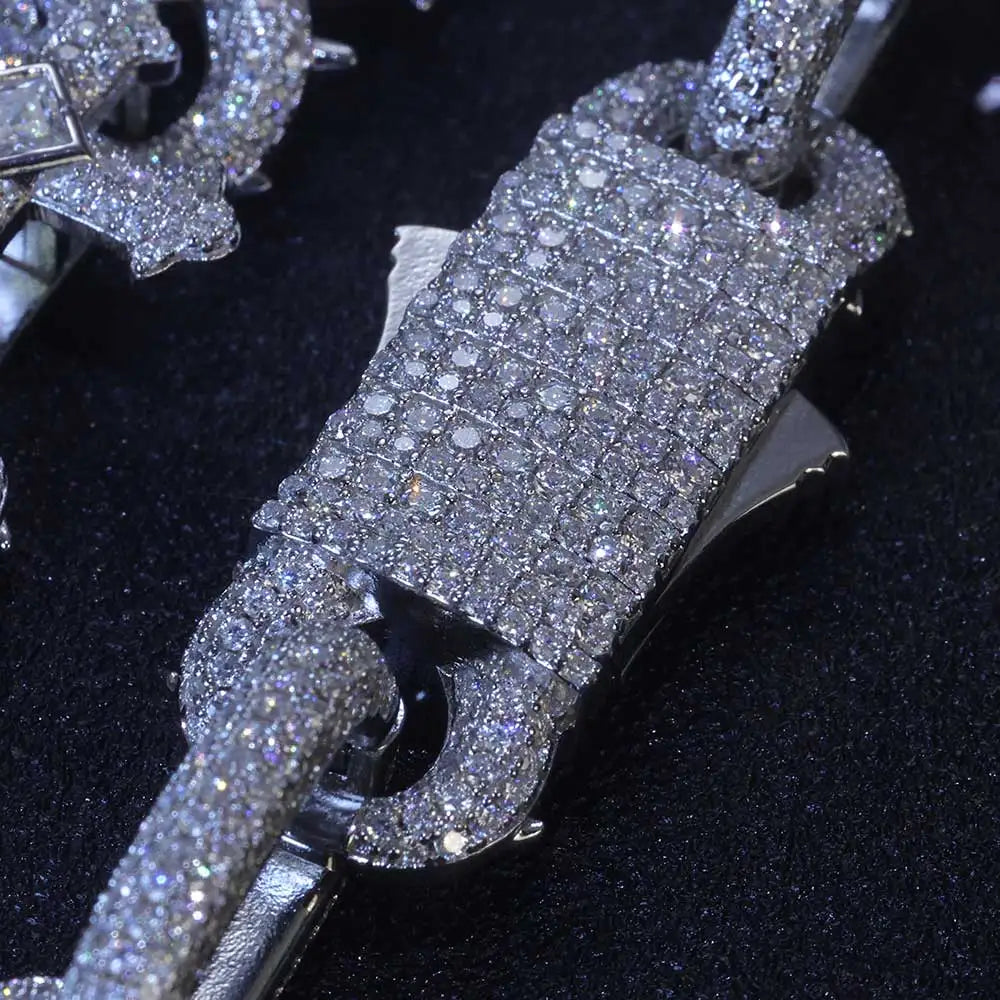 Wholesale Fine Jewelry Cross Moissanite Necklace 925 Sterling Silver Vvs Diamond Iced Out Moissanite Chain Men