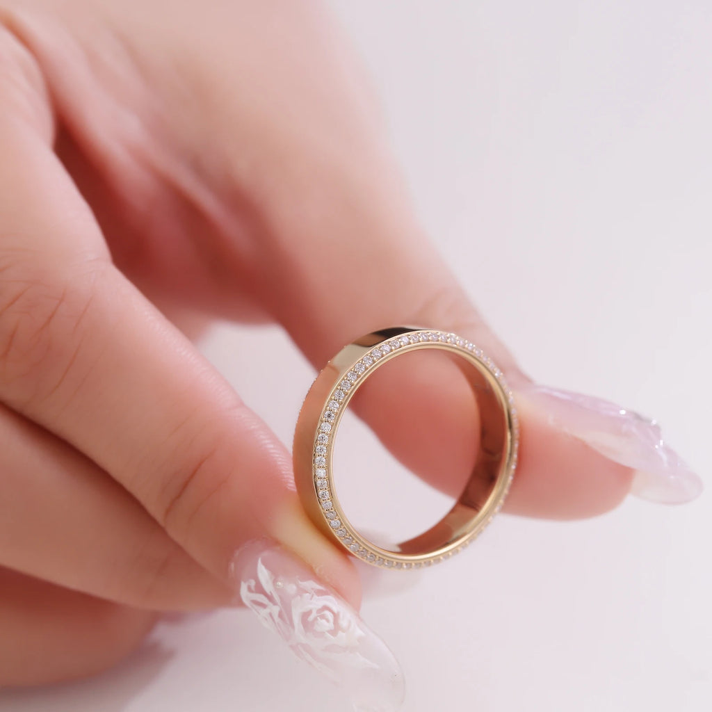 Provence Luxury Wedding Ring for Men 18kGold DEF/VS Lab Diamonds full band Eternity Ring cocktail ring Personalized Custom