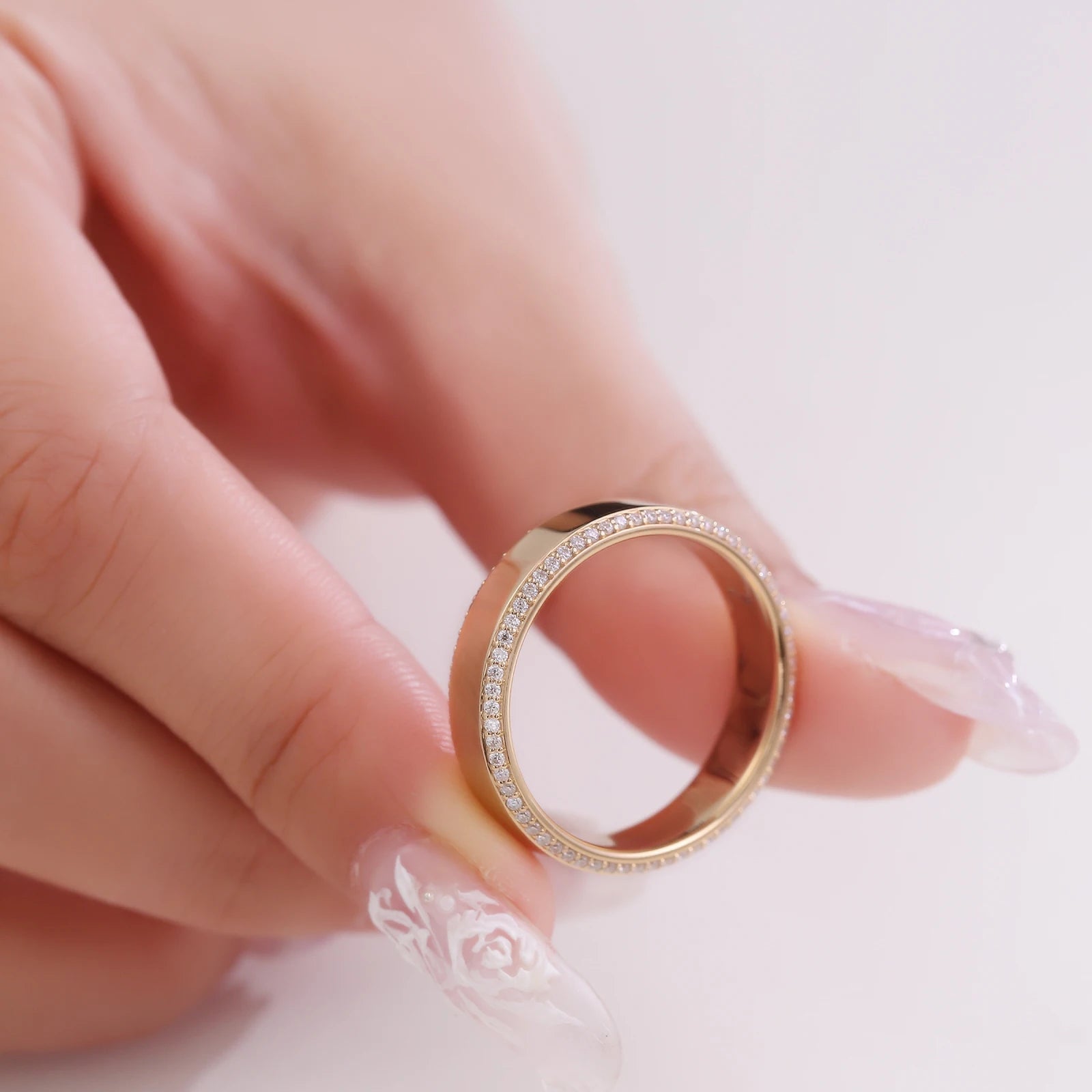 Provence Luxury Wedding Ring for Men 18kGold DEF/VS Lab Diamonds full band Eternity Ring cocktail ring Personalized Custom