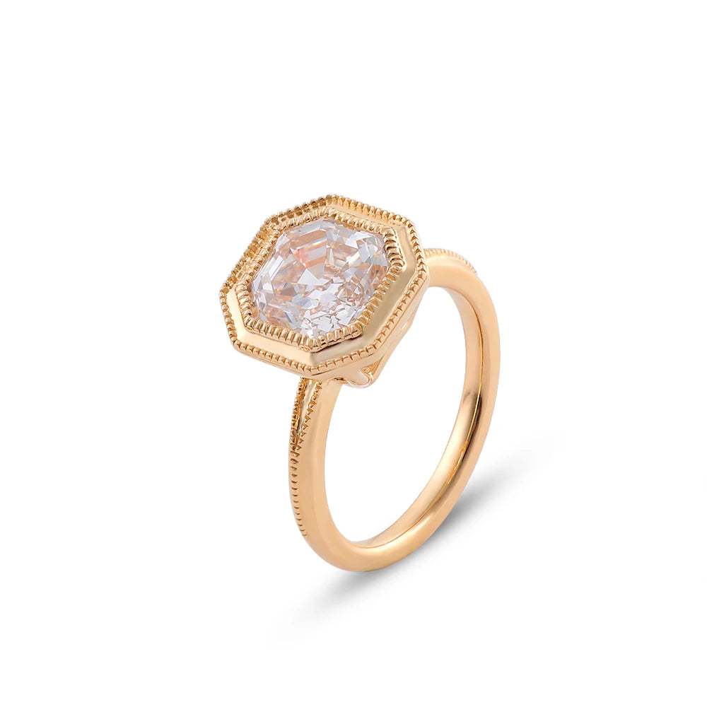 Provence Luxury Rings 14K18KGold D/VS1 IGI Lab Grown Diamonds Rings for Men Asscher cut Engagement Rings  Personalized Custom