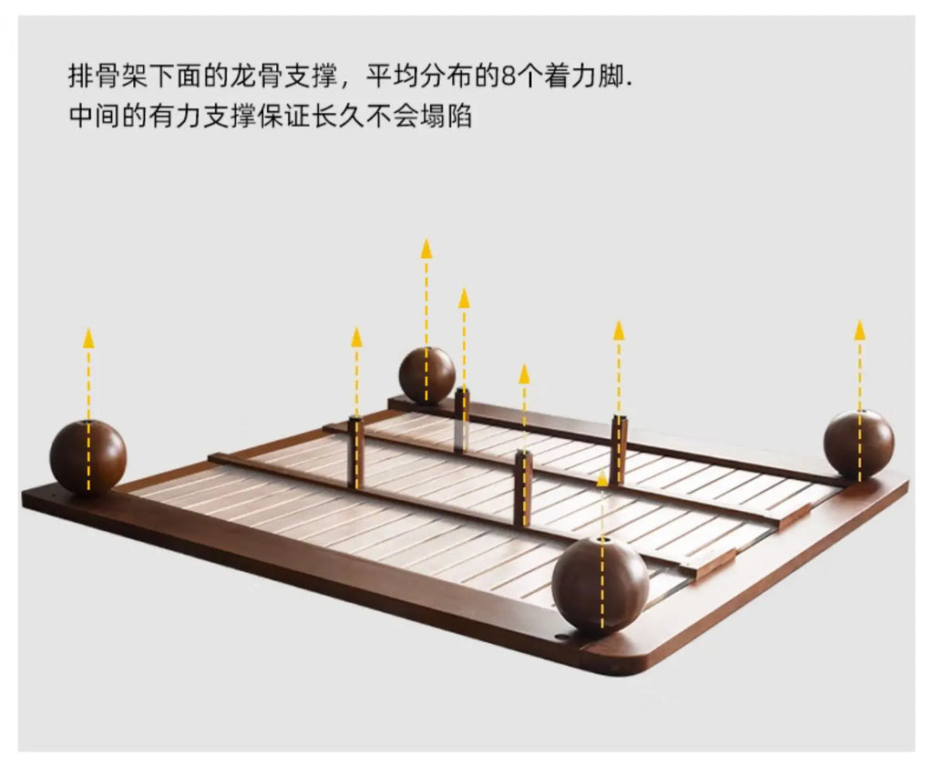 European Headboard Bed Frame Double Wood Elegant Nightstands Twin Bed Frame Queen Size Full Cama Moderno Lujo Home Furniture