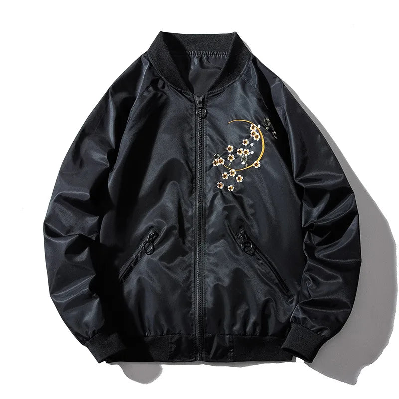 Men's Sukajan Bomber Jacket  Spring Autumn Yokosuka Souvenir Japan Anime Embroidered MA1 Coats Dragon Tiger Baseball Clothes