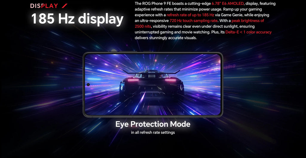 2025 New ASUS ROG Phone 9 FE 5G Gaming Phone Snapdragon 8 Gen 3 6.78" 185Hz E6 AMOLED Display 50MP Sony IMX890 65W HyperCharge