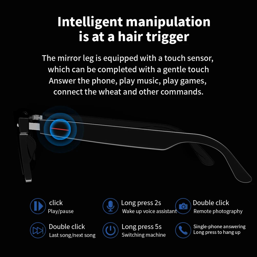 4-in-1 4K Smart AI Glasses 800W pixel AI Shooting Camera HD Photo Video Voice Call Translation Waterproof Bluetooth AI Glasses