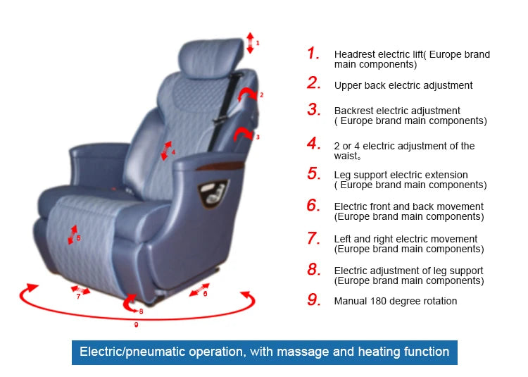 Sienna Viloran Hummer H5 Modified Car Vito Seat Covers Refitted Luxury Electric Back Seat for Luxury Van Benz Design