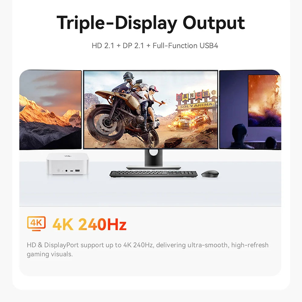 Beelink SER9 Pro AMD Ryzen AI9 HX370 Powerful AI PC 32G DDR5 1T NVME SER10 Max HX470 H255 Gaming PC PCIe4.0 SSD Desktop Computer
