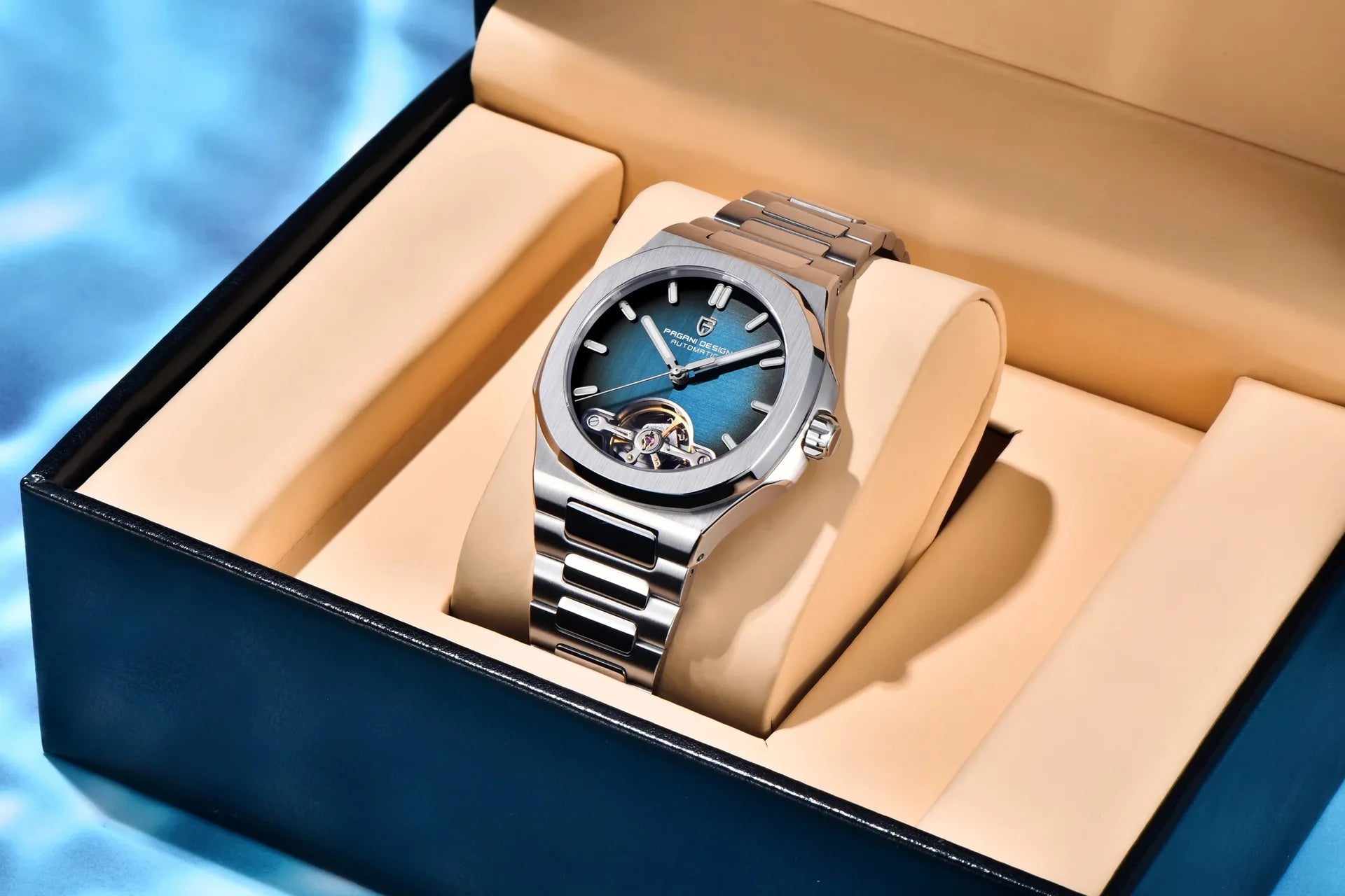PAGANI DESIGN PD-YS025 New Automatic Men's Watch Full Stainless Steel Mechanical Wrist Watch for Men, Sapphire Dial Glass