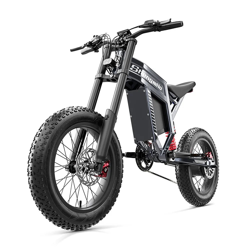 Powerful 20" Fat Tire E-Bike 1500W 60V 40MPH Electric MountainBike for Adventure