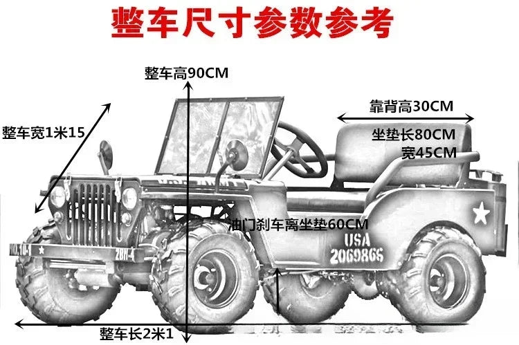Electric Sightseeing Tour Car Adult Kart Four Wheels Off-Road Motorcycle ATV Farmer Car Racing
