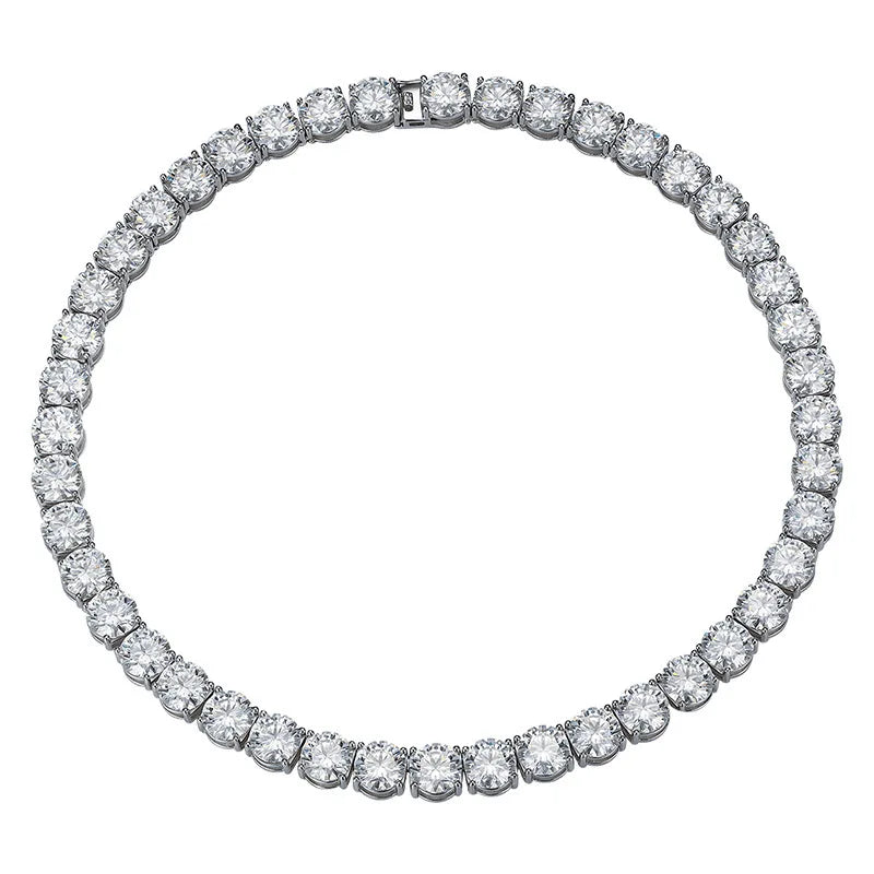 Butterflykiss Luxury Unisex 10mm Total156/236CT  Moissanite Tennis Necklace Full Moissanite Chain S925 Silver For Men Women Gift