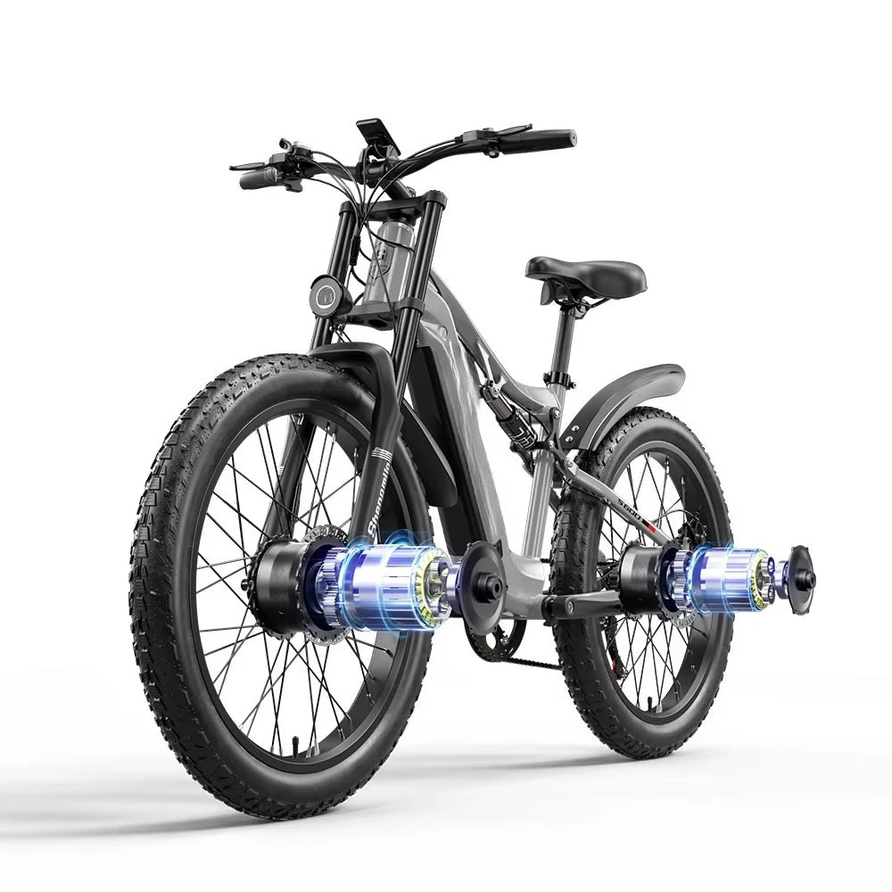 JYF European Union United Kingdom United States Warehouse 2000 Watts Dual Drive S600 Electric City Bike 48V 17.5ah 26 Inches Fat