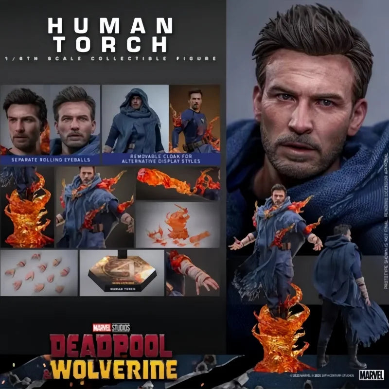 Hot Toys Deadpool & Wolverine Human Torch Mms789 1/6 Scale Collectible Figure Anime And Movie Merchandise Perfect Holiday Gift