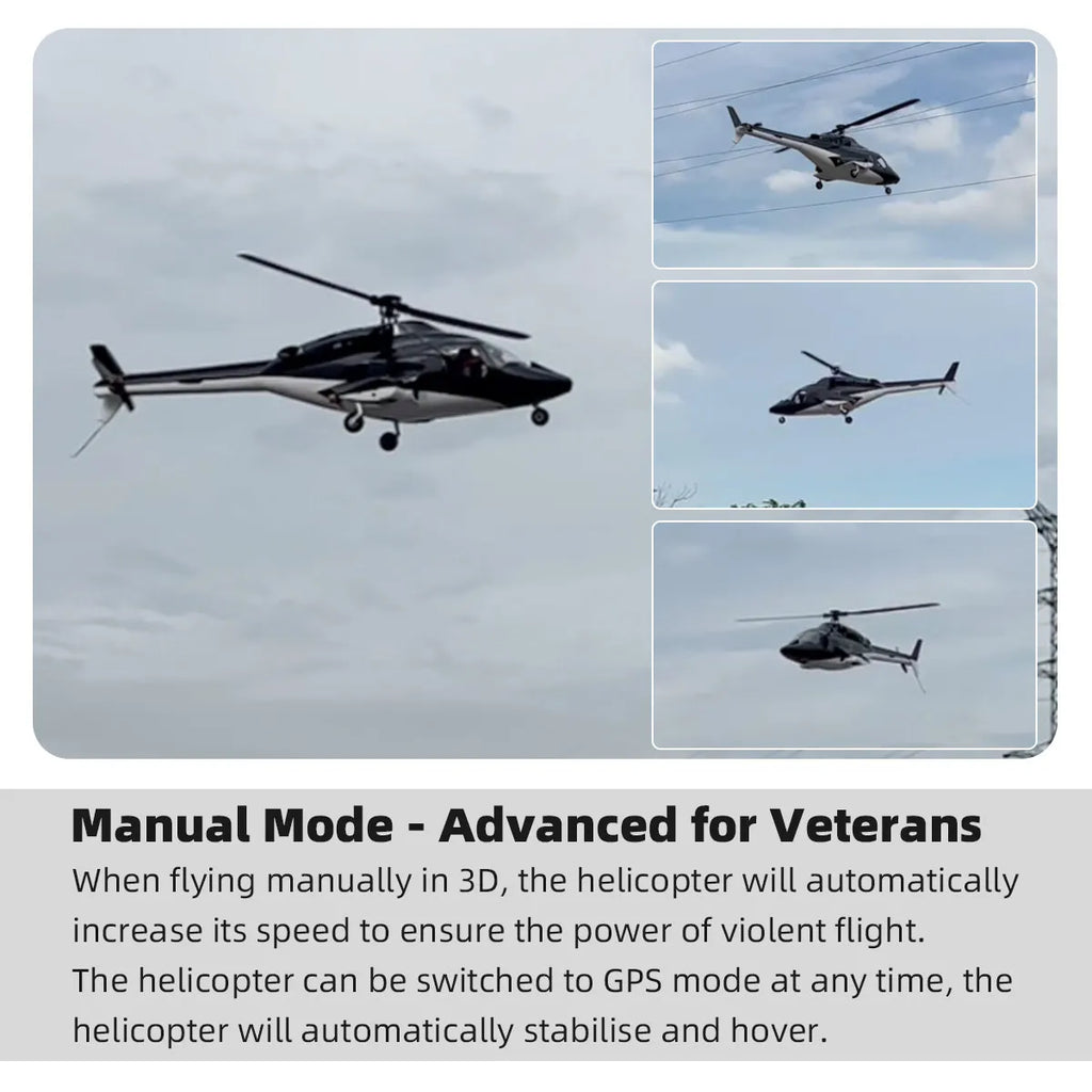 Roban 470 Size Airwolf RC Helicopter GPS Mode X2 Flight Control System LED Lighting System RTF Version