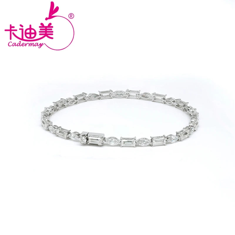 CADERMAY 2022 New In Style Custom Moissanite Chain 14k Bracelet For Man And Women Unisex Marquise and Emerald Cut Fashion