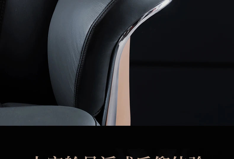 Italian Light Luxury Chiar Leather Boss Office Cowhide Comfortable President Chair Swivel Computer Silla Oficina Furniture
