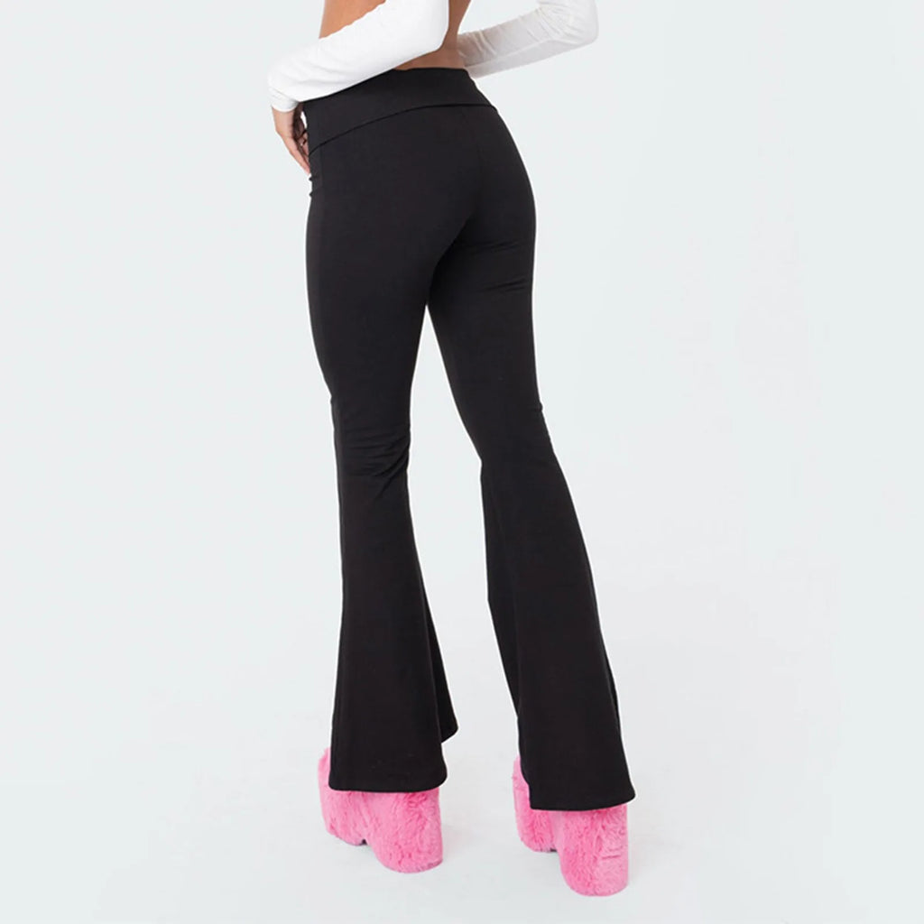 Women Flare Leggings High Waist Wide Leg Yoga Pants Seamless Fitness Workout Tights Gym Sports Trousers Casual Slimming Clothing