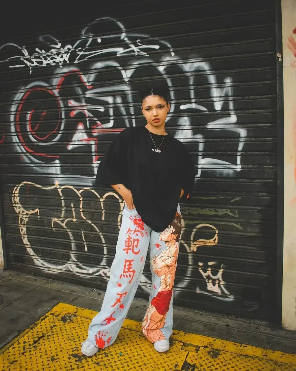 Harajuku high street y2k baggy jeans vintage wide leg denim pants popular anime jeans streetwear couples trouser men clothing
