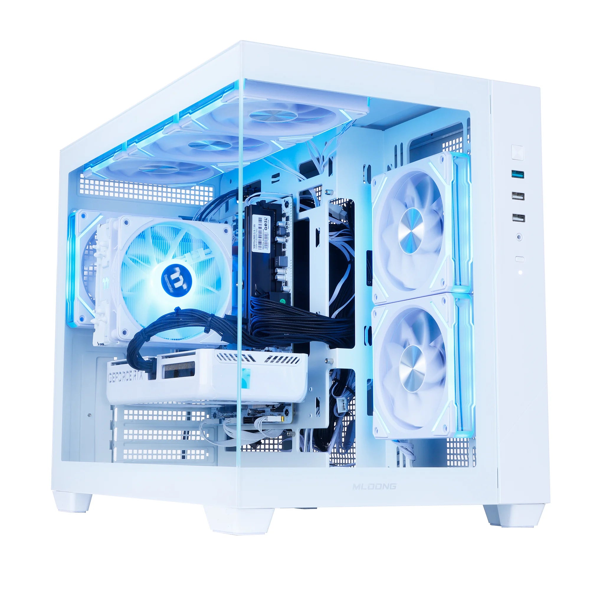 Mloong Gaming PC Desktops AMD Ryzen 5 9600X, Radeon RX 9060XT 8GB, 1TB SSD, 32GB DDR5 RAM, 650W, Win11, WiFi, Black