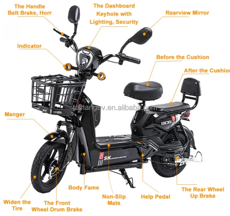Hot Selling High-Speed High-Power 350W Electric Motorcycle Mobile Electric Motorcycles 48V Digital Smart Technology Cheap Price