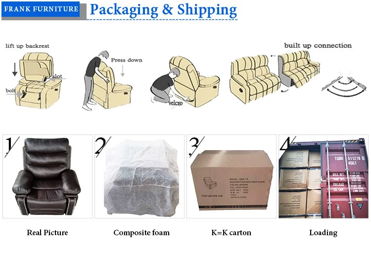 sofas modernos smart Living Room sofas home Furniture set Electric Recliner Sofa Set with usb Power led Leather sectional couch