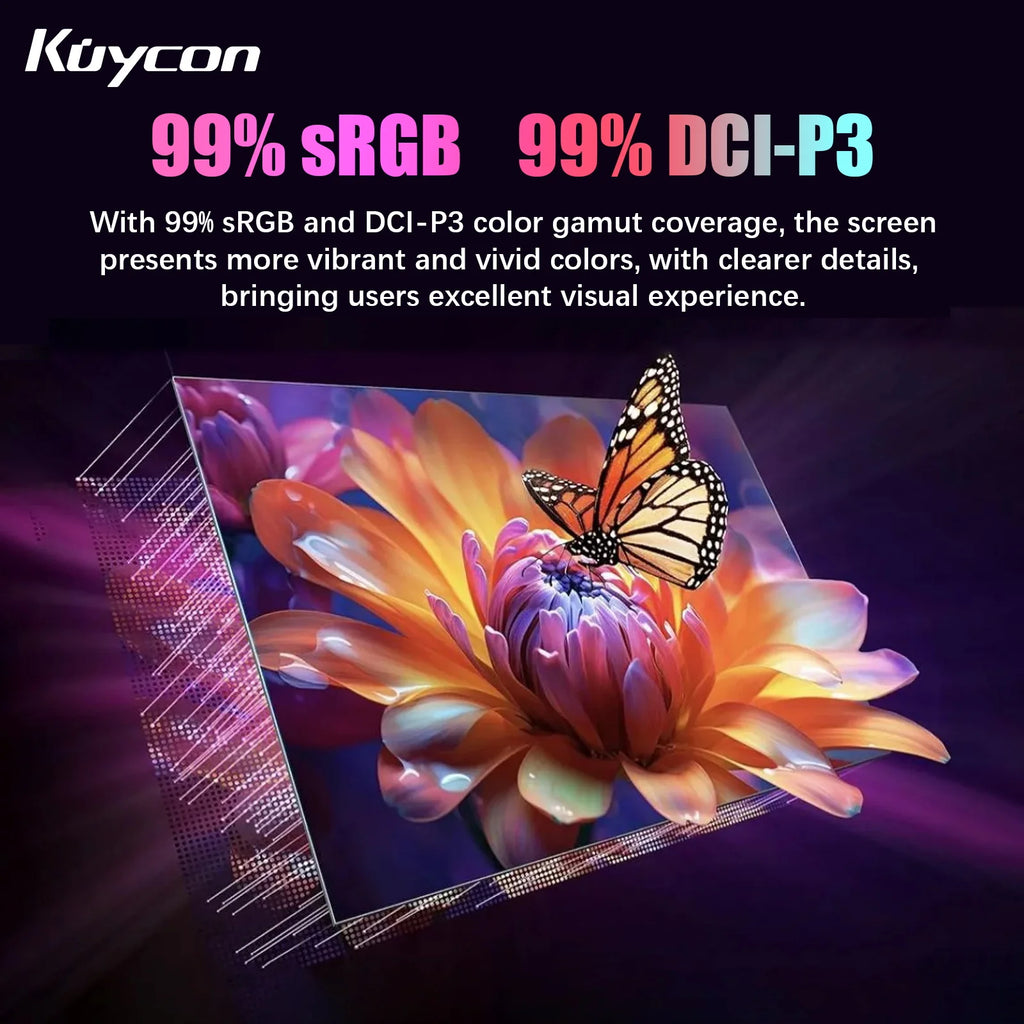 Kuycon G32P Computer Monitor 32 Inch 6K UHD LED PC Display 99%sRGB IPS Monitor Eyecare Anti-glare Screen G-sync VESA Compatible