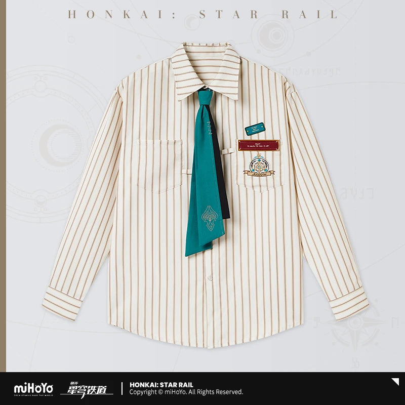 MiHoYo Official Aventurine Fashion Daily Unisex Striped Shirt Cosplay Costumes Casual Long Sleeve Tops Couple Birthday Gifts