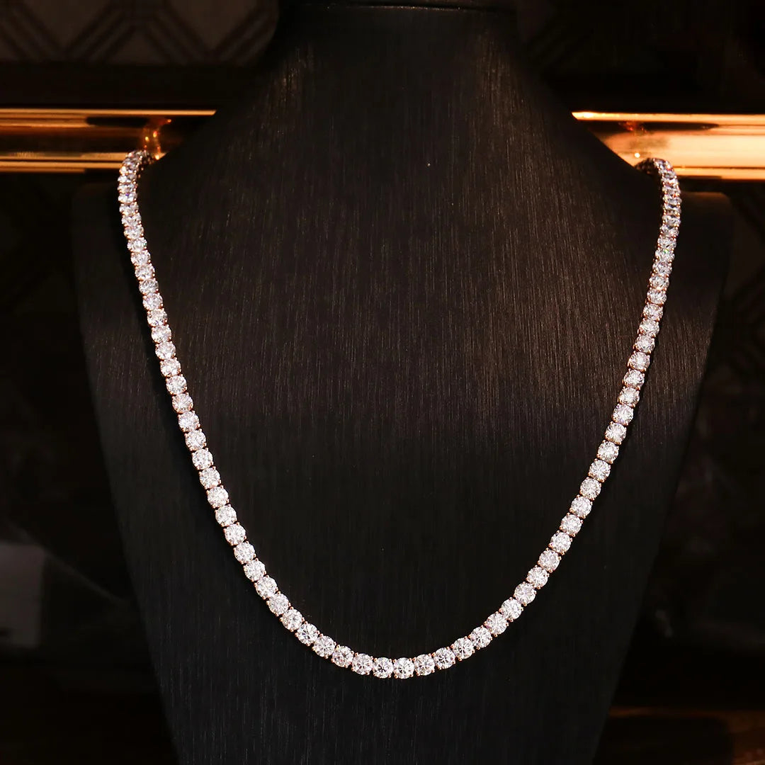 Provence Tennis Necklace 55cm 14K Rose Gold 3.5mm DEF/VS Lab Diamonds for Women Men party Fine Jewelry hip hop Necklace Custom