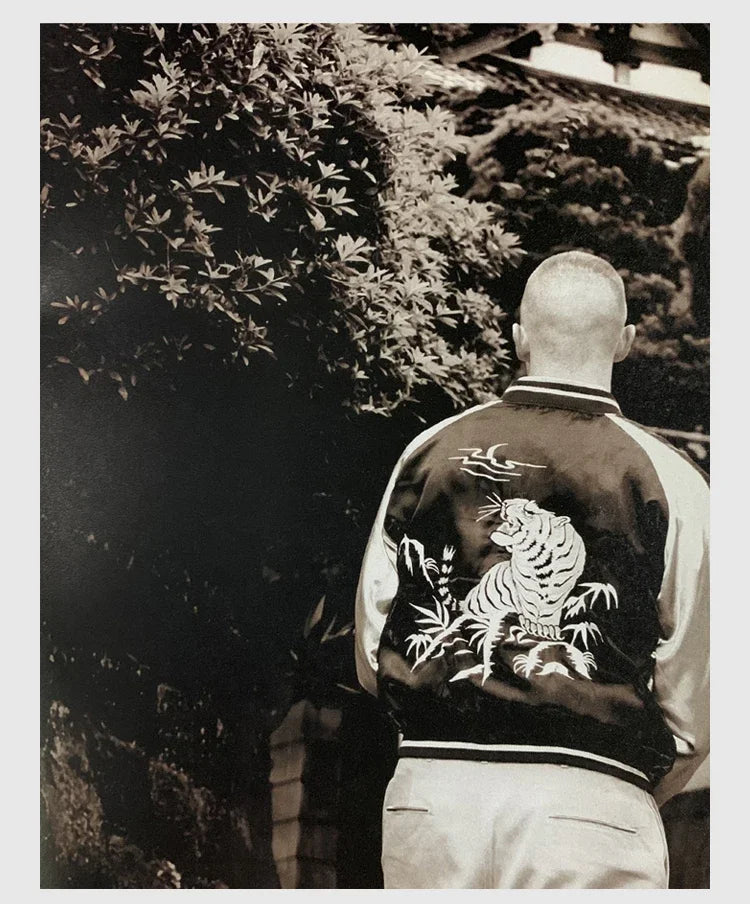 Non Stock Suka Reversible Souvenir Jacket Embroidered Sukajan Baseball Outerwear
