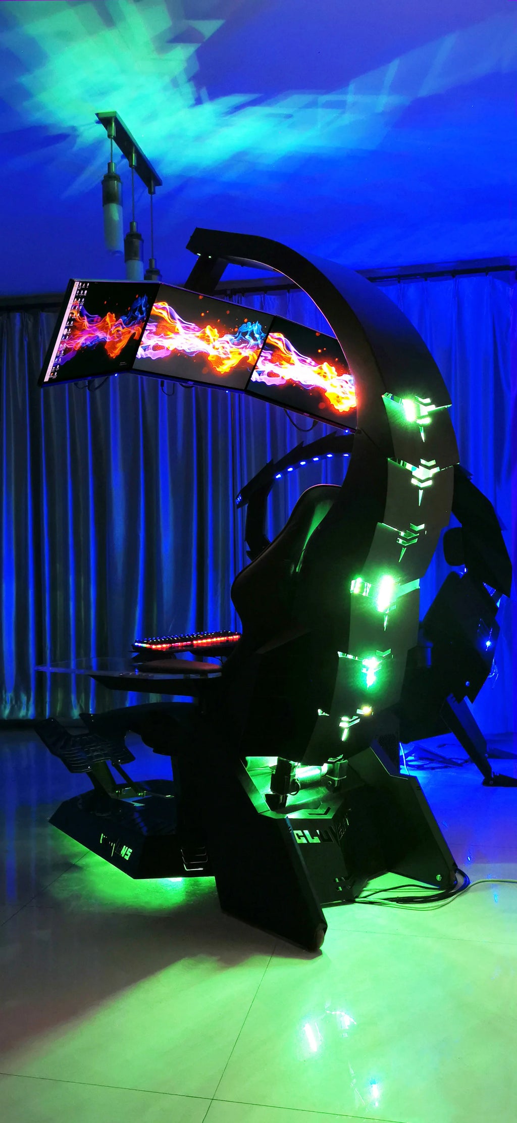 Unicorn Cluvens Brand Scorpio Hot Sell Ergonomic Silica Gamer Chair RGB LED High Back Swivel Racing Gaming Chair With Foot Rest