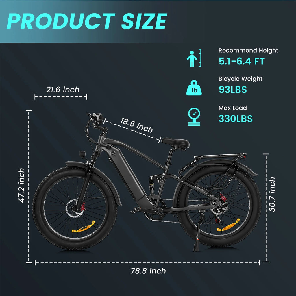 2024 Fat Bike Fiets Cycle 750w 1000w E Bike E-bike Motor Dirt Mountain For Fat Tire Electric Bicycle Bike Electric Scooter
