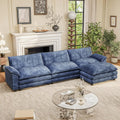 119 Modular Sectional Sofa with Reversible Ottoman Deep Seat Chenille for Living Room, Custom