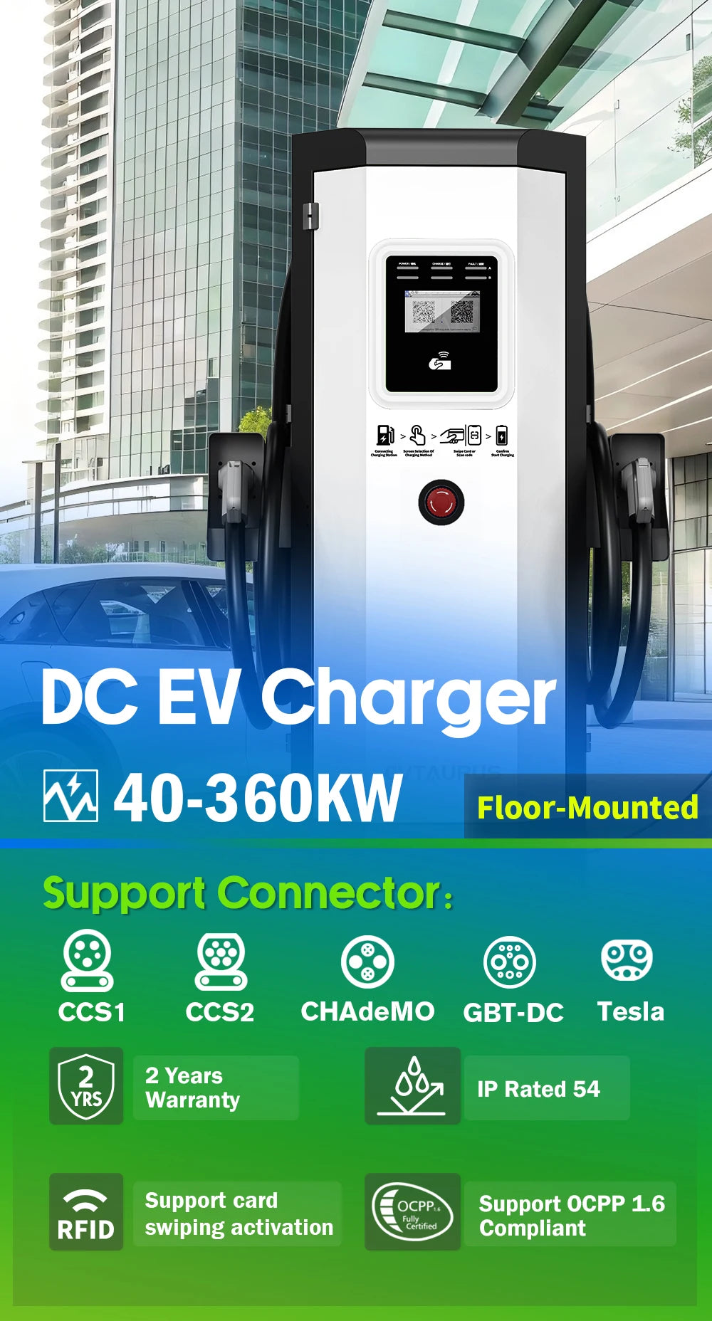 New OEM Ultra Fast 60kw  120kw 180kw 240kw DC Commercial EV Charging Station Car Charger for Electric Vehicle