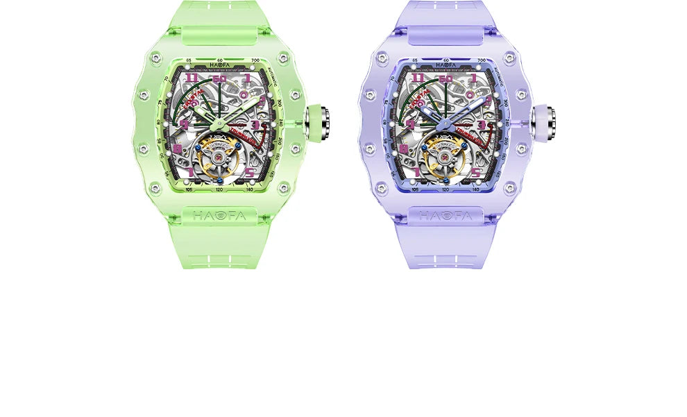 Haofa Flying Automatic Tourbillon Man Watch 2210 Luxury Mechanical Skeleton K9 Sapphire Crystal Case Watches for man Vintage