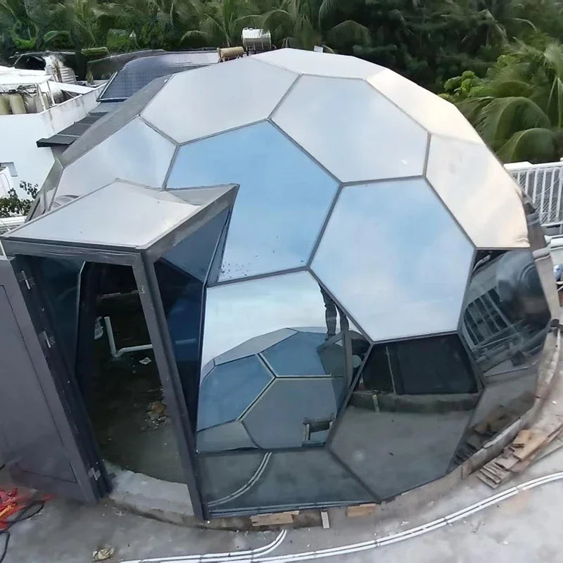 Customized Design 6M Outdoor  Luxury Hotel Resort Igloo Ball Geodesic Geo Dome Glass House Shaped Dome Tent
