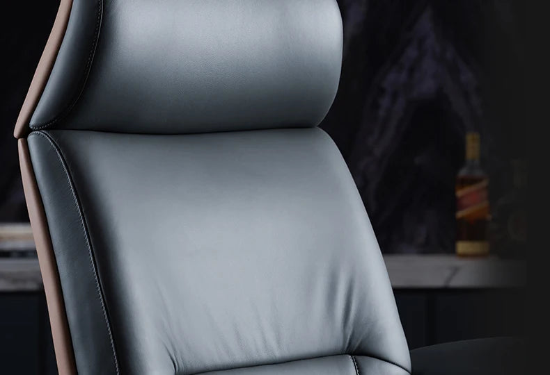 Italian Light Luxury Chiar Leather Boss Office Cowhide Comfortable President Chair Swivel Computer Silla Oficina Furniture