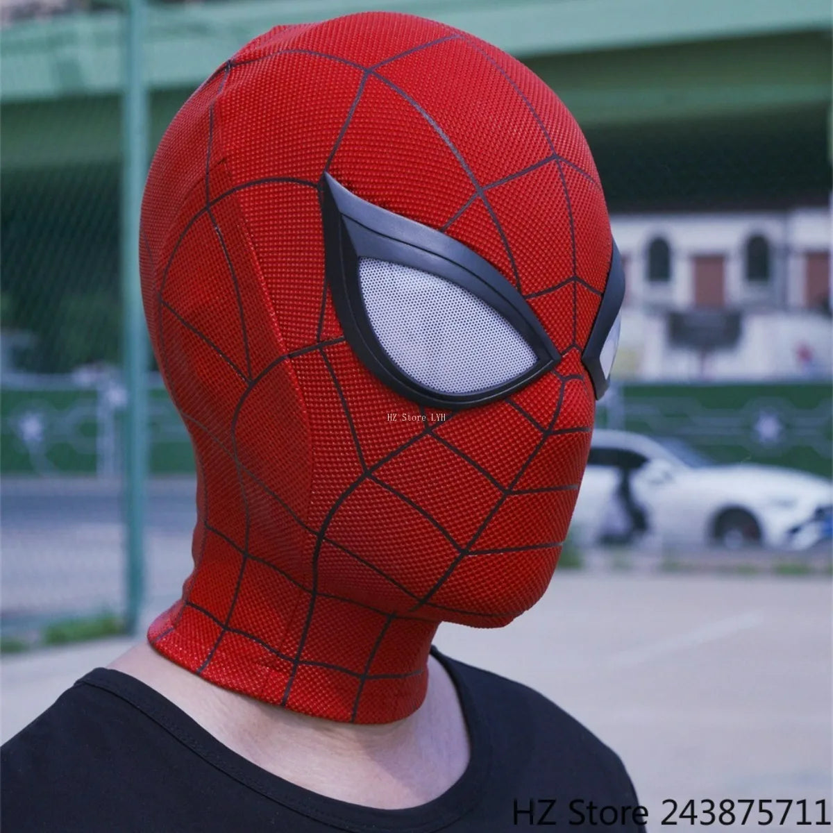 Full Head PS4 Spider-Man Mask with A Pairs of Eyes playstation 4 spider-man Game Restoration Handmade Silk Screen Printing