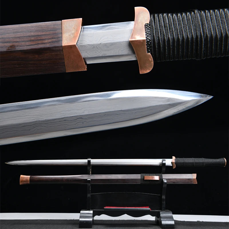 Premium Chinese Han Swords Folded With T10 Steel Kobuse Clay Tempered Real Hamon Blade Sharp Ready for Battle Weapon Katanas