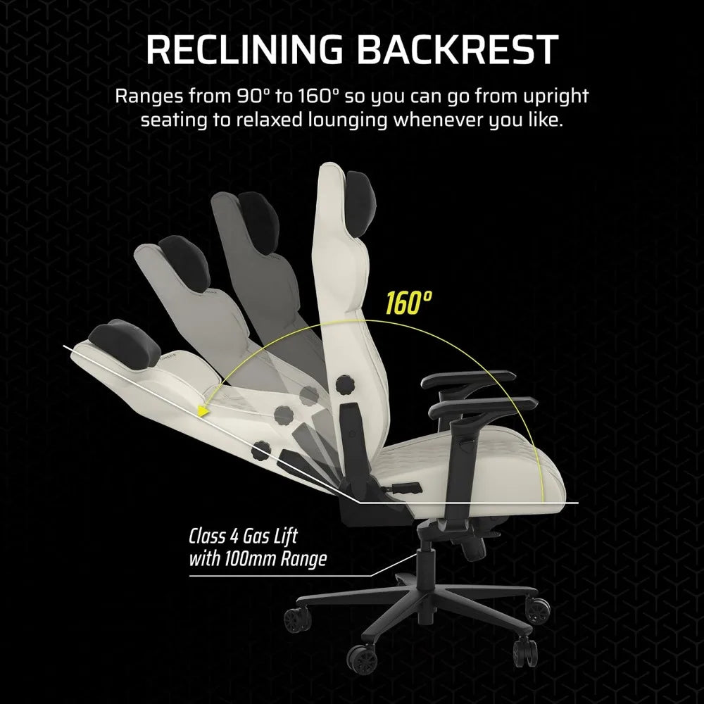 Premium Gaming Chair with Breathable Fabric Wide Seat Adjustable Arms Lumbar Support Recline