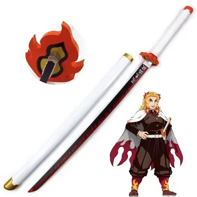 104cm Japanese Katana Samurai Sword Accessory Demon Slayer Katana Tanjirou Sword Kimetsu No Yaiba Iron Ninja Knife Cosplay Toy