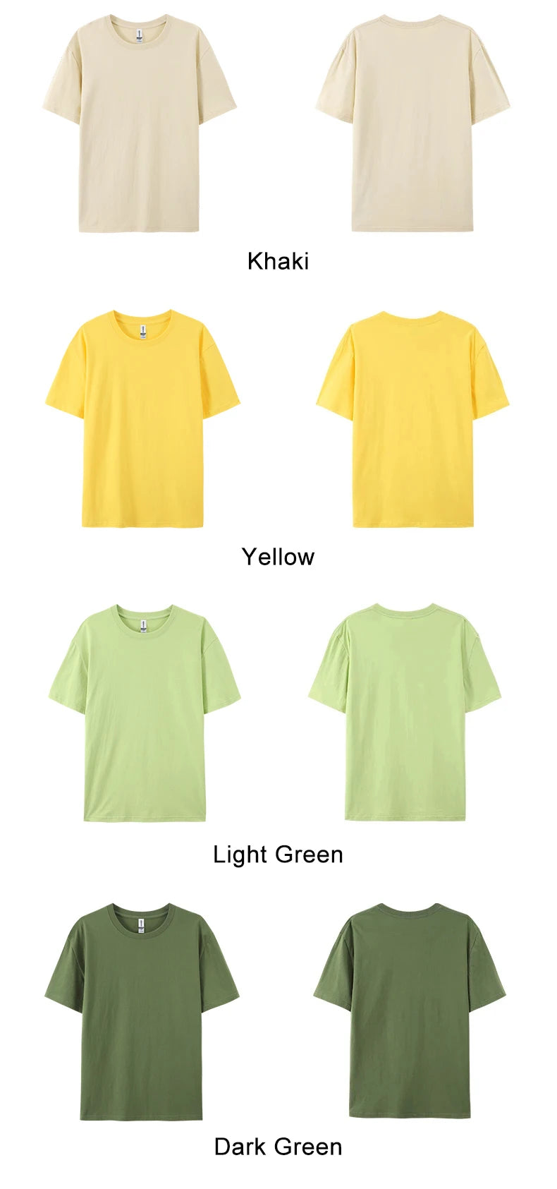 100% Cotton Solid Color T-Shirts Men Woman Short Sleeve Fashion Brand Trend Casual Soft Clothing Tees Breathable Summer Tops