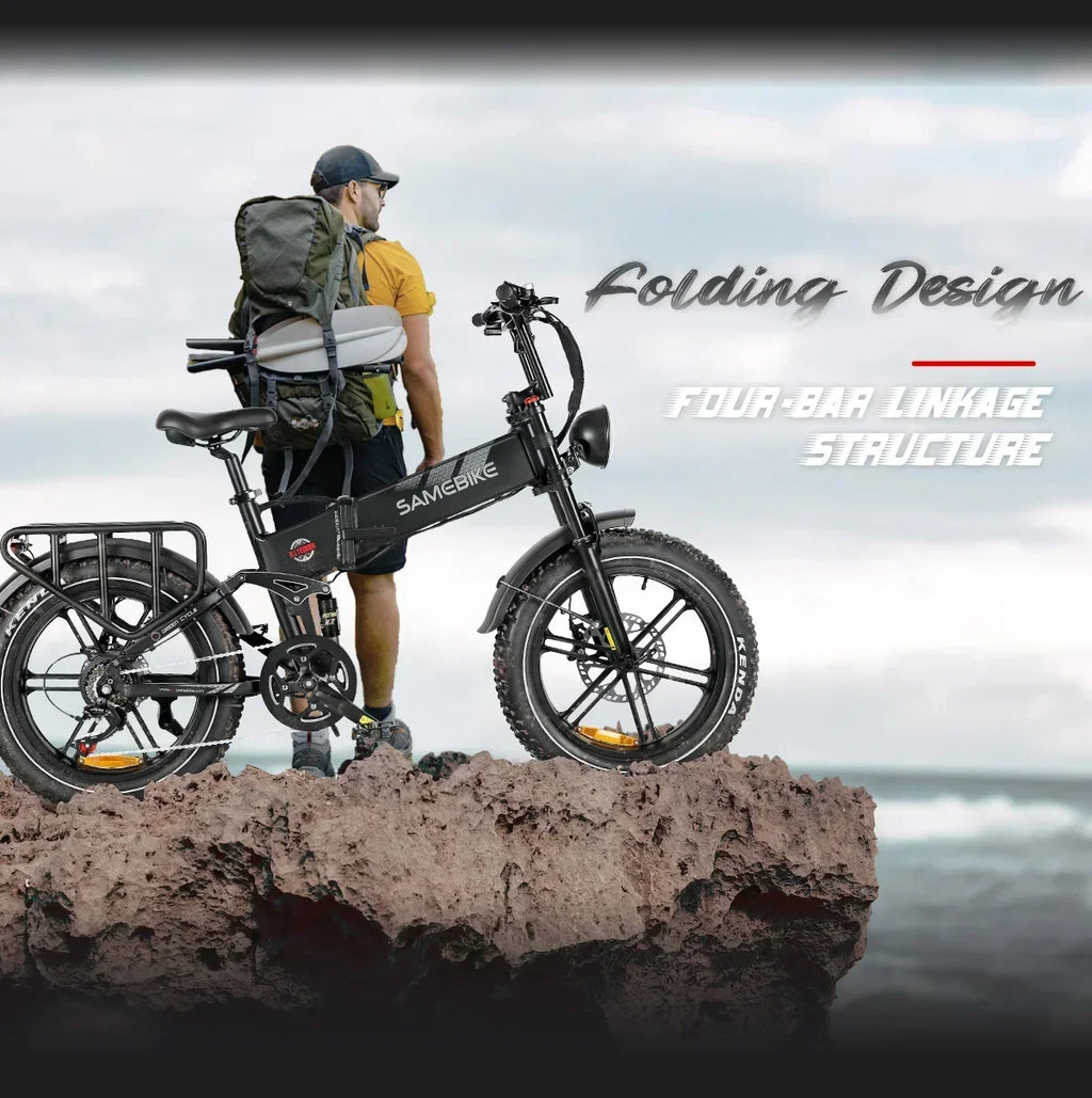 Full suspension mountain Electric Bicycle 1200W motor city folding Electric BIke 48V17AH battery 20*4.0 fat tire snow E-Bike