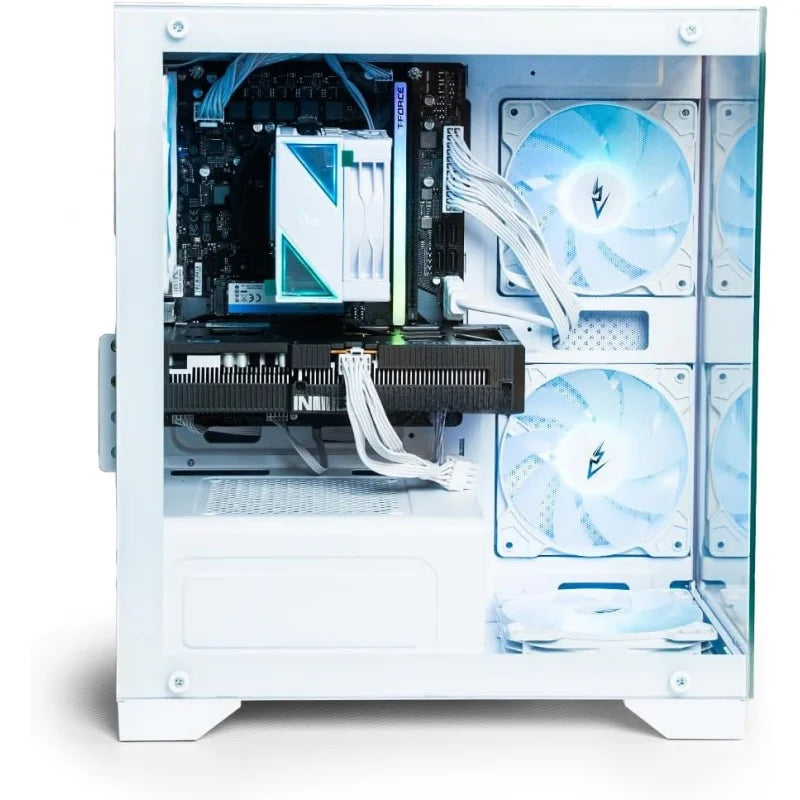 Gaming PC i5-12400F, RTX 3050, 16GB RAM, 500GB SSD, 500W PSU, H610M-K Motherboard, 4-Fan RGB Case (White) (White, 500GB)