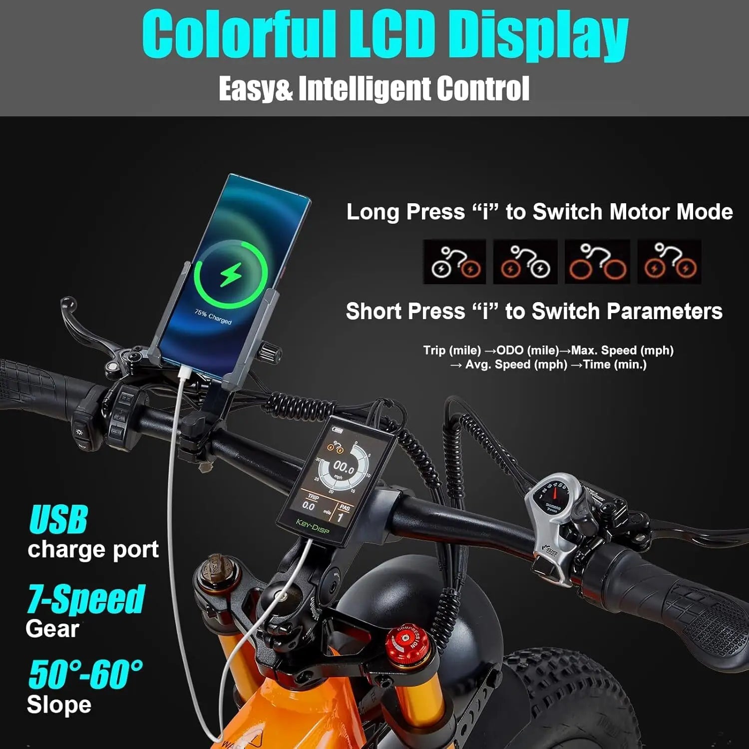 26" Electric Bike 2000W E-Bike For Adults Dual-Motor Bicycle  30mph Fat Tyre