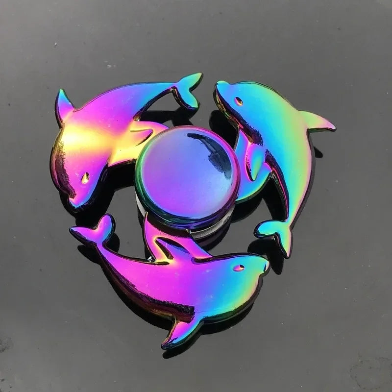 New Rainbow Metal Hand Spinner Focus Toy Ninja Fidget Spinner R188 Bearing Electroplate Stress Relief Toys for Adult Wholesale