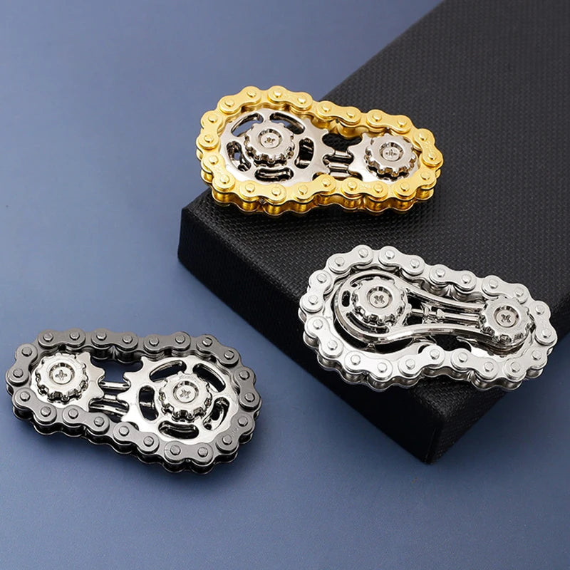 Sprockets Flywheel Fingertip Gyro Fidget Spinner Antistress Anxiety Metal Bike Chains EDC Spinner Fidget Toys For Adult Kids